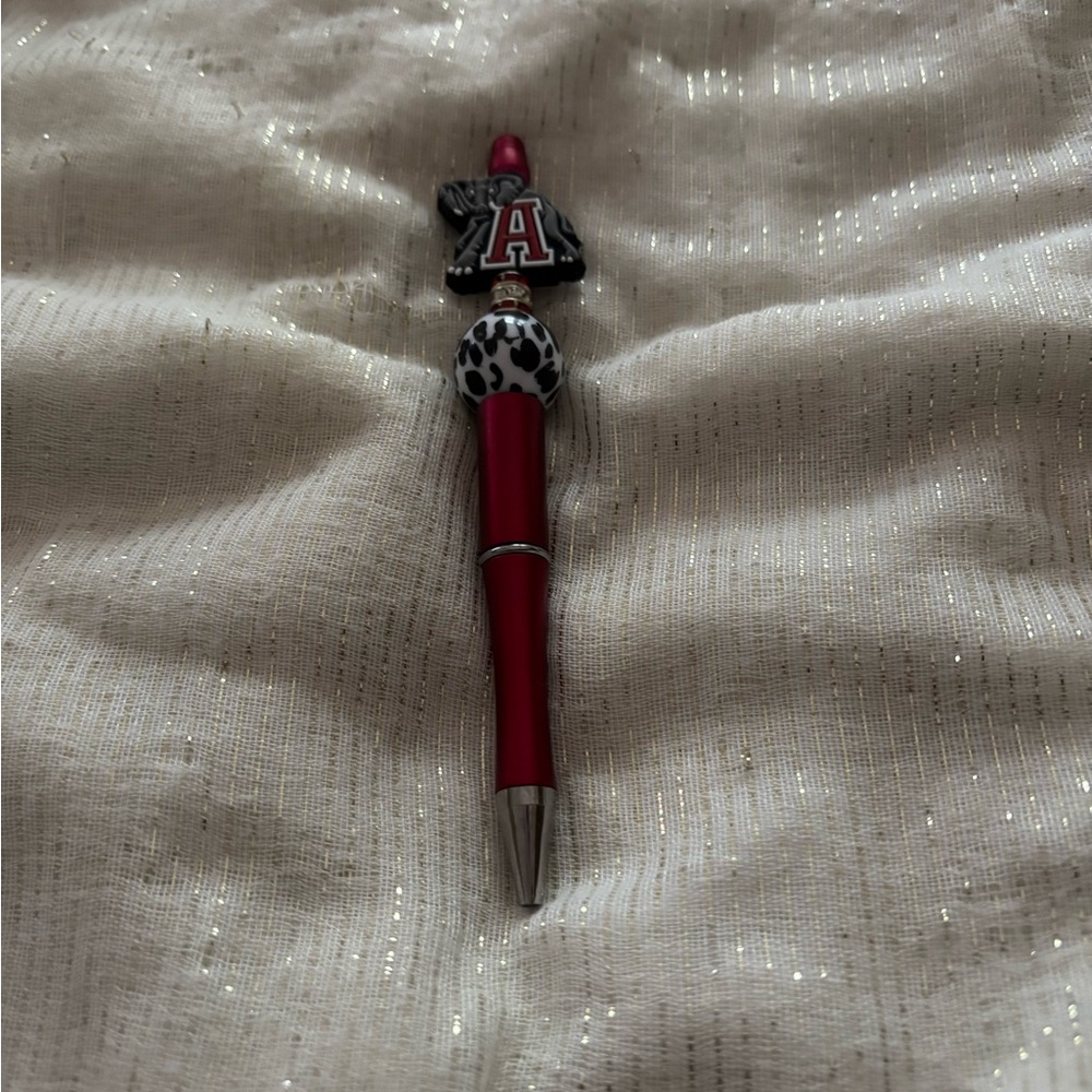 Red and Silver Pen with Animal Print